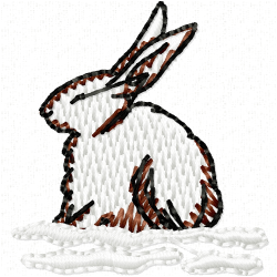 Rabbits Embroidery Design 3